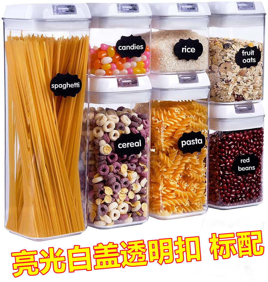 Kitchen Cereals Transparent Sealed Plastic Cans