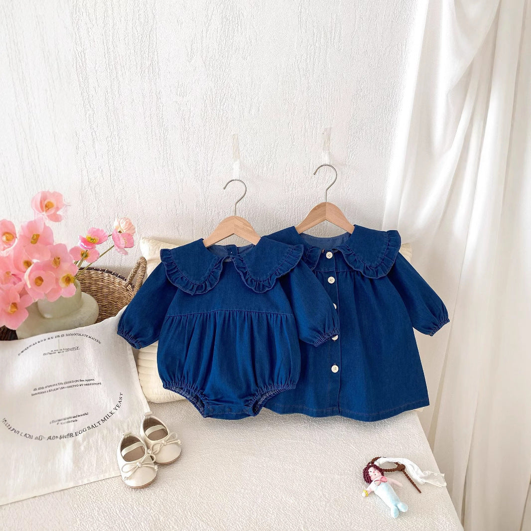 Baby Rompers Jumpsuit Lapel Two-piece Set