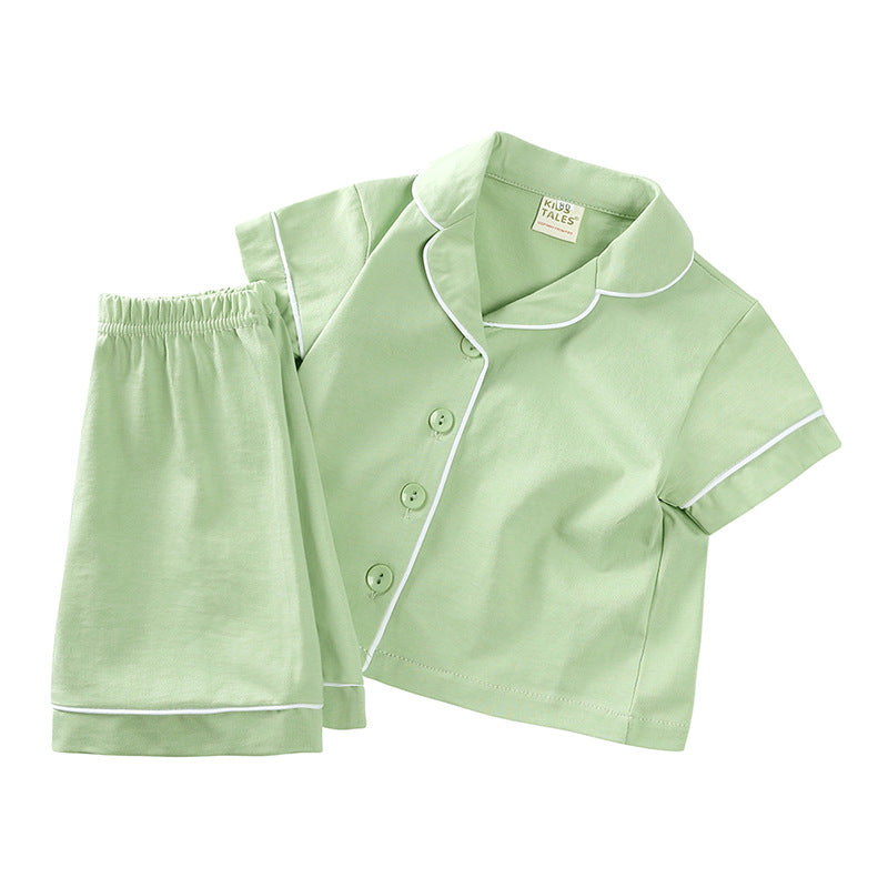 Casual Summer Children's Pure Cotton Soft Pajamas Suit