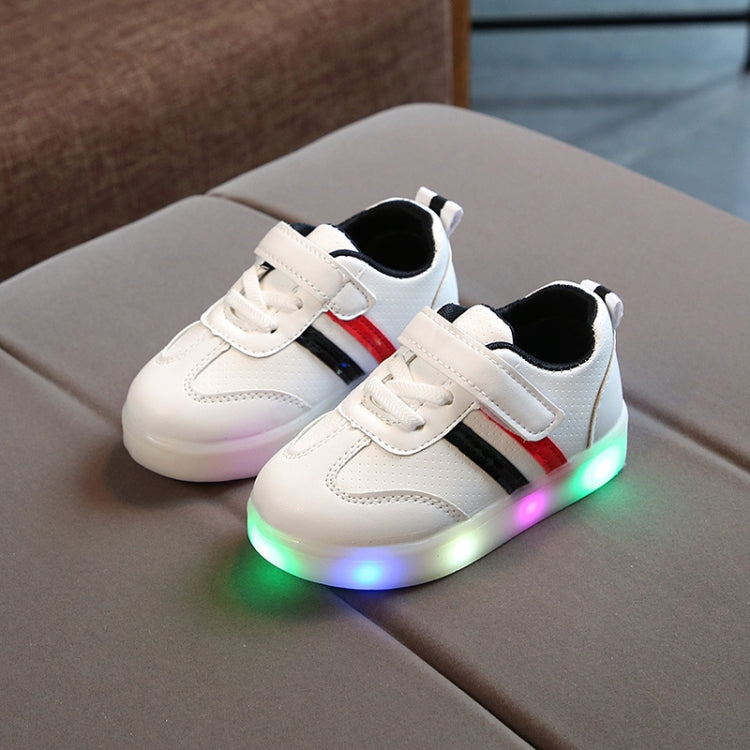 LED Light Up Casual Shoes Children Flat Board Shoes, Size: 23(Black)