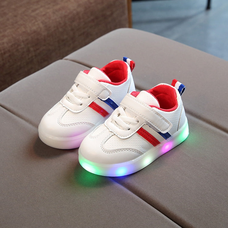 LED Light Up Casual Shoes Children Flat Board Shoes, Size: 27(Red)