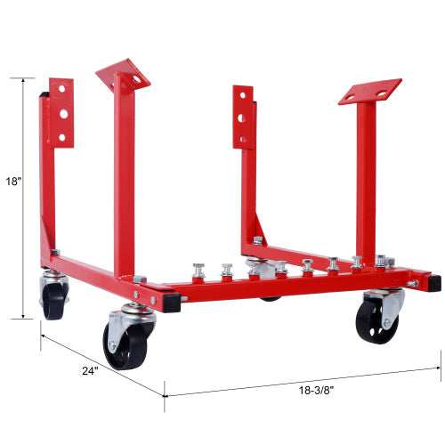 Engine Cradle With Wheels Chevy Small Block And Big Block ,Powder Coat 3in Heavy Duty Steel Construction Wheels 1000 LBS Capacity Storage Hardware Included Easy Assembly