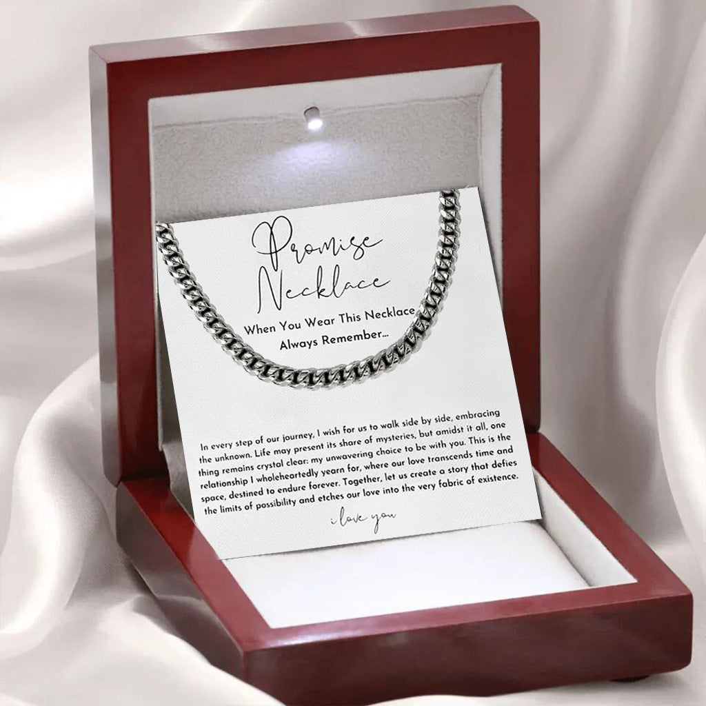 Male Stainless Steel Double-sided Ground Cuban Chain Gift Box Set