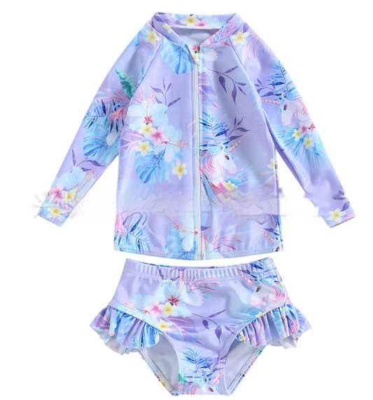 Beach Long Sleeve Sunscreen Baby Girl Surfing Suit Swimsuit