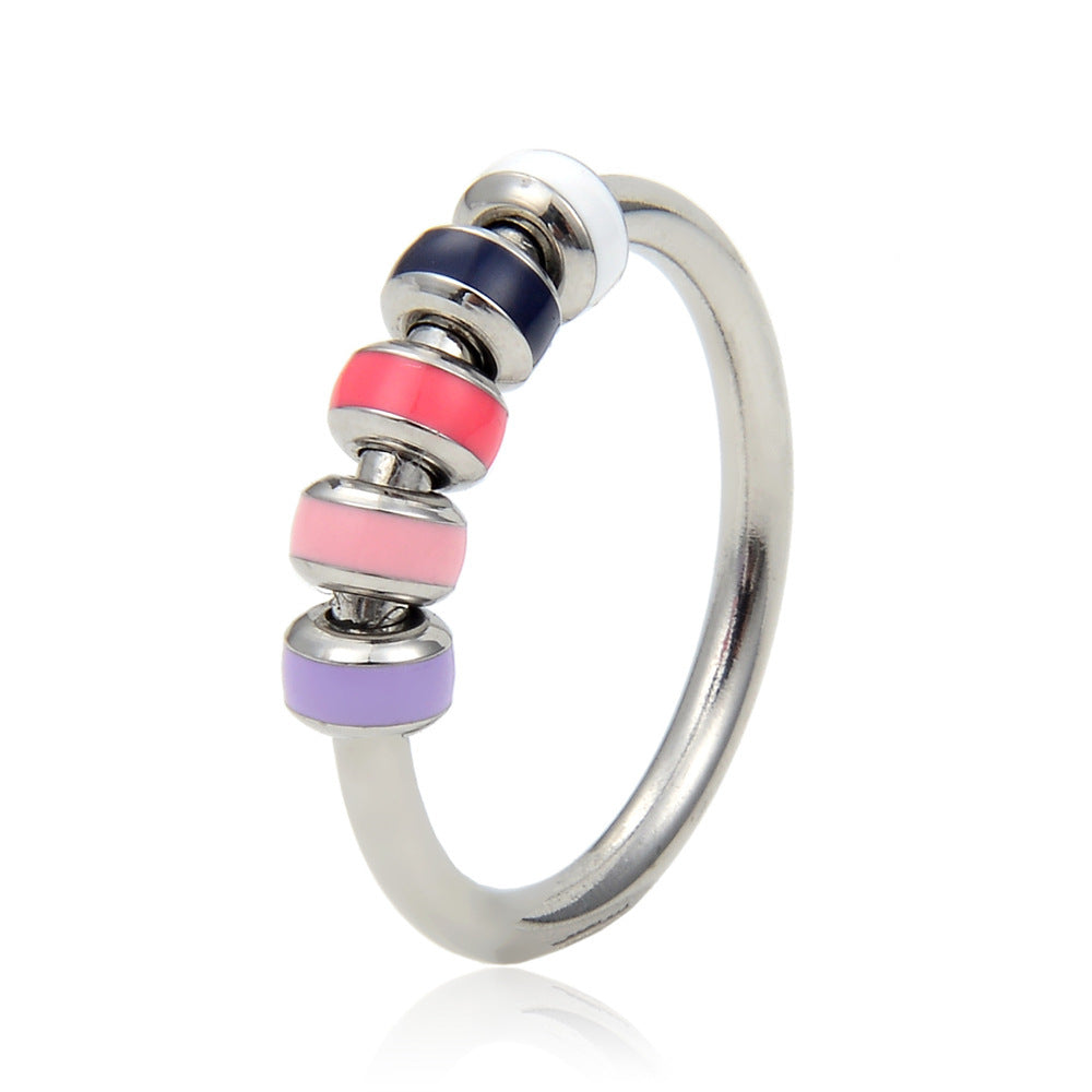 Enamel Fingertip Rotation Stress Relief Ring