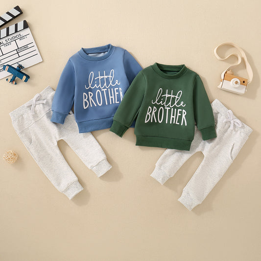 Boys And Girls Letter Sweater Suit