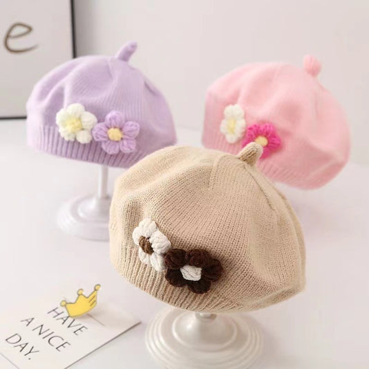 Baby Girl Hat Baby Wool Knitted Beret