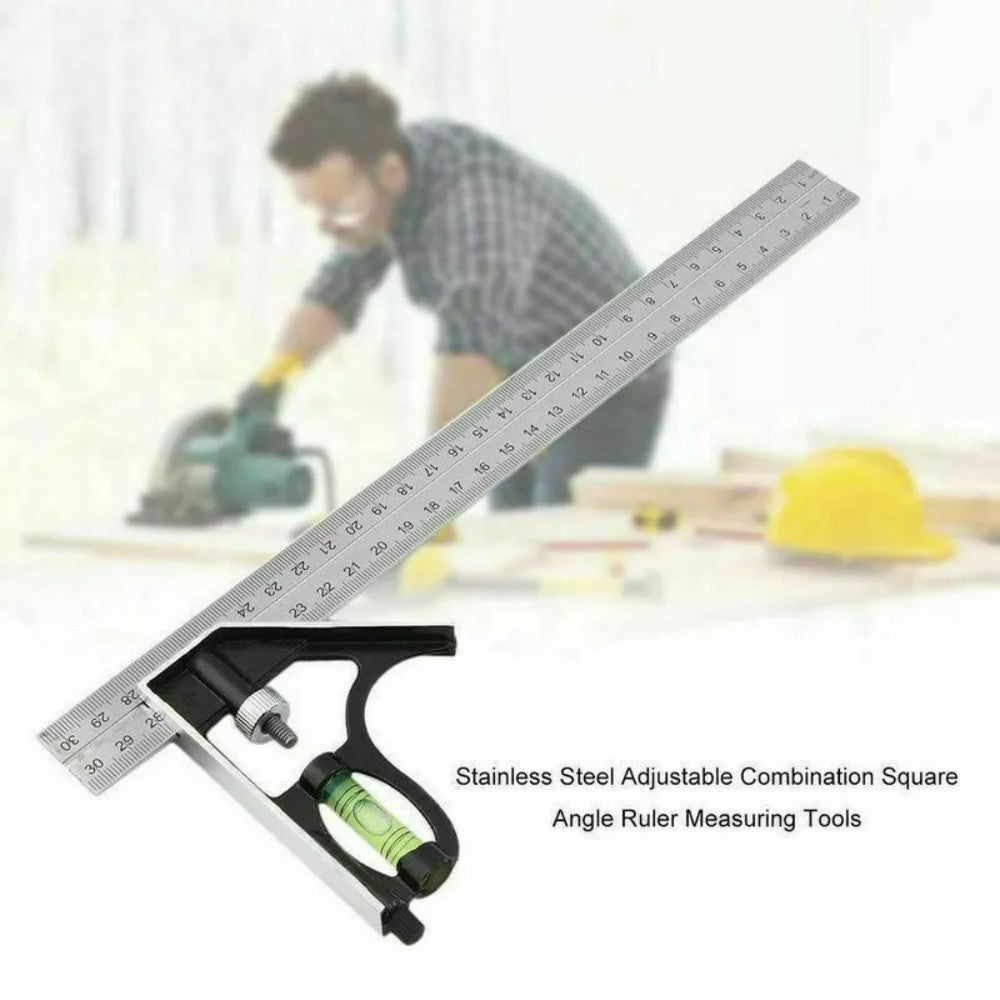 300mm 12  Adjustable Engineers Combination Try Square Set Right Angle Ruler UK