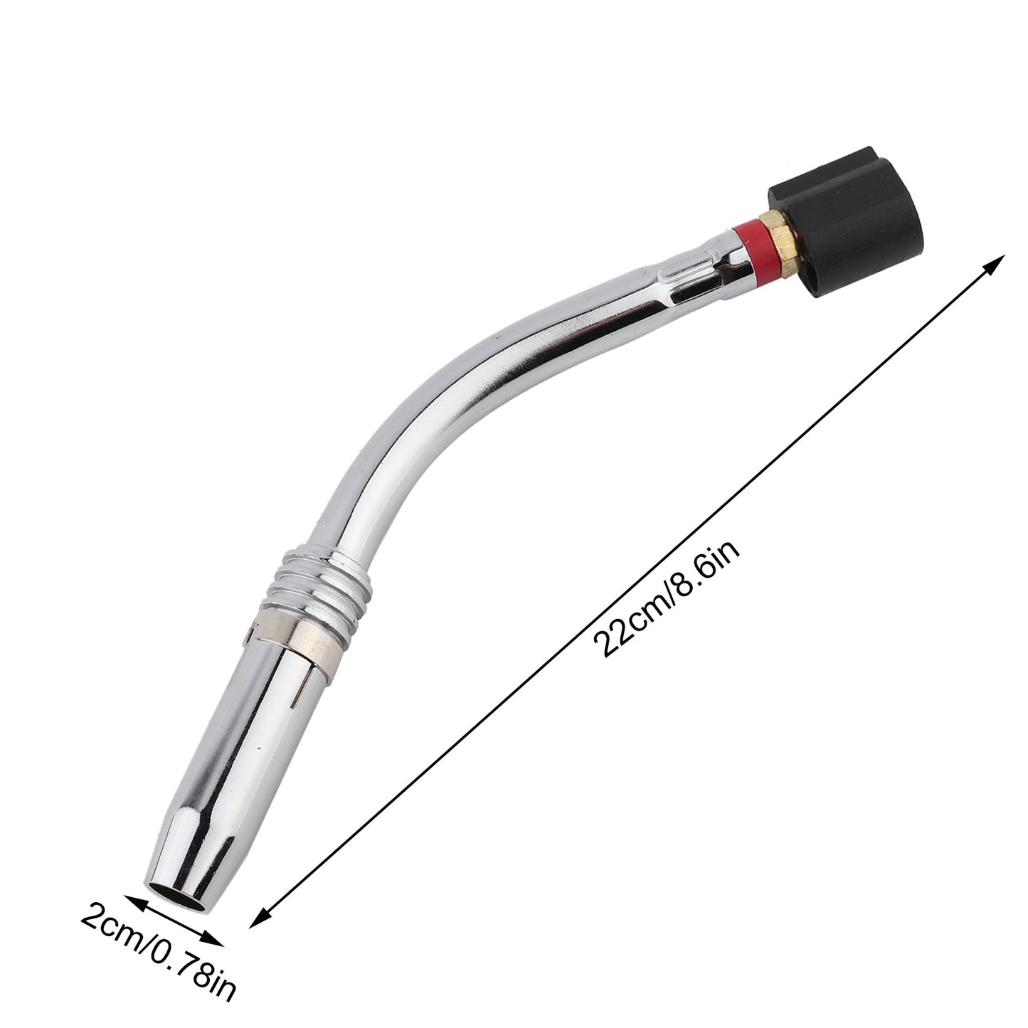 24KD Welding Torch Swan Neck MIG for Binzel Abicor Style W/Nozzle 9mm Stainless Steel Brass