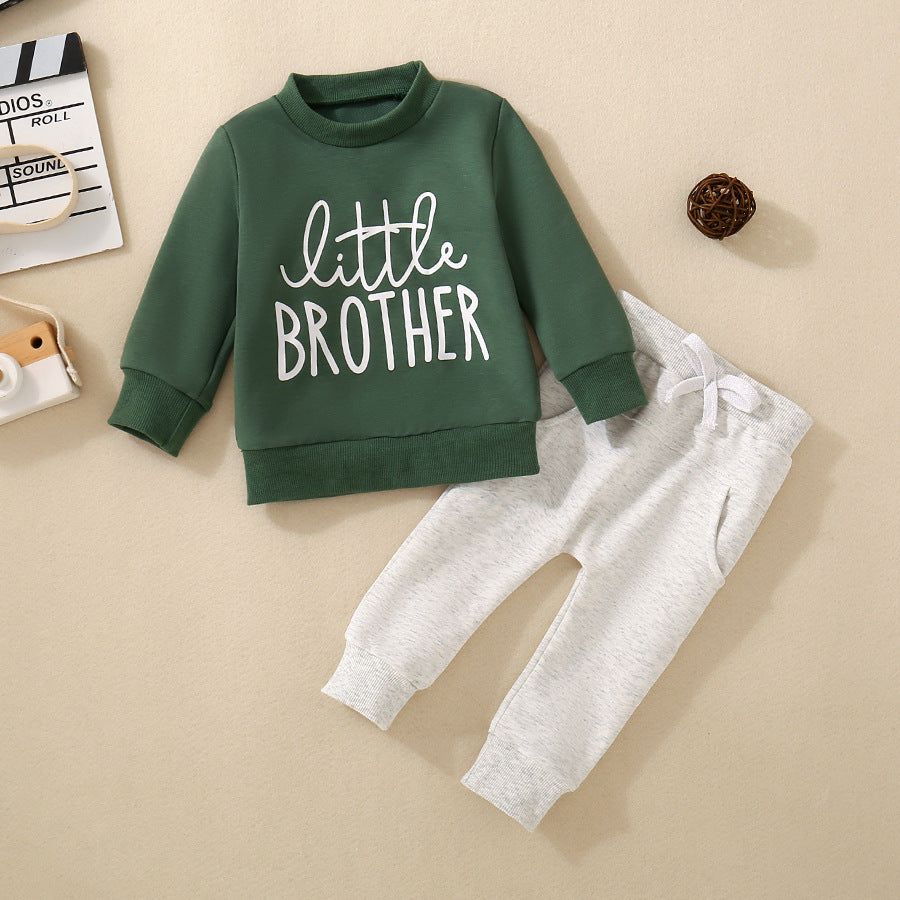 Boys And Girls Letter Sweater Suit