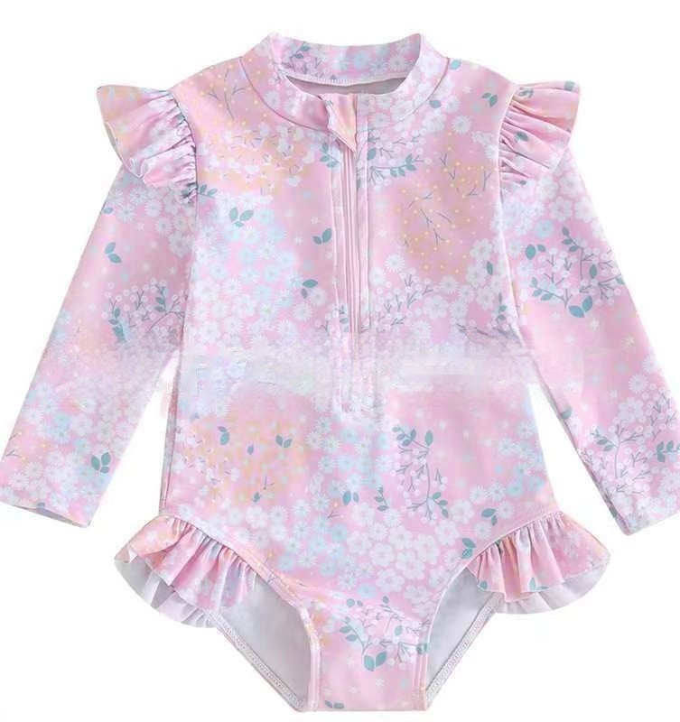 Beach Long Sleeve Sunscreen Baby Girl Surfing Suit Swimsuit