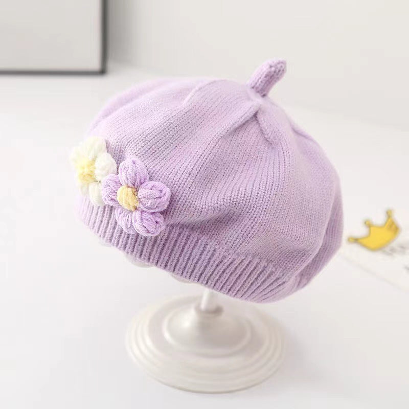 Baby Girl Hat Baby Wool Knitted Beret