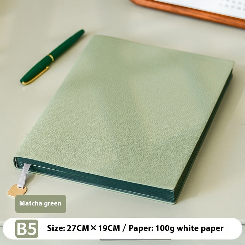 Litchi Pattern Soft Leather Covered Notebook