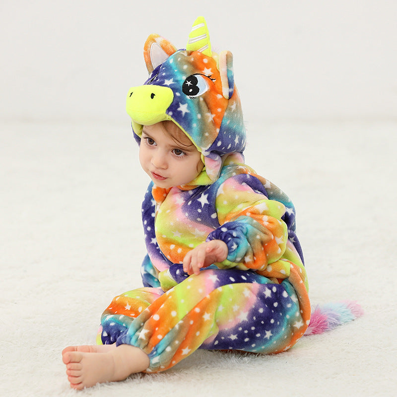 Flannel Romper Baby Pajamas Animal Jumpsuit