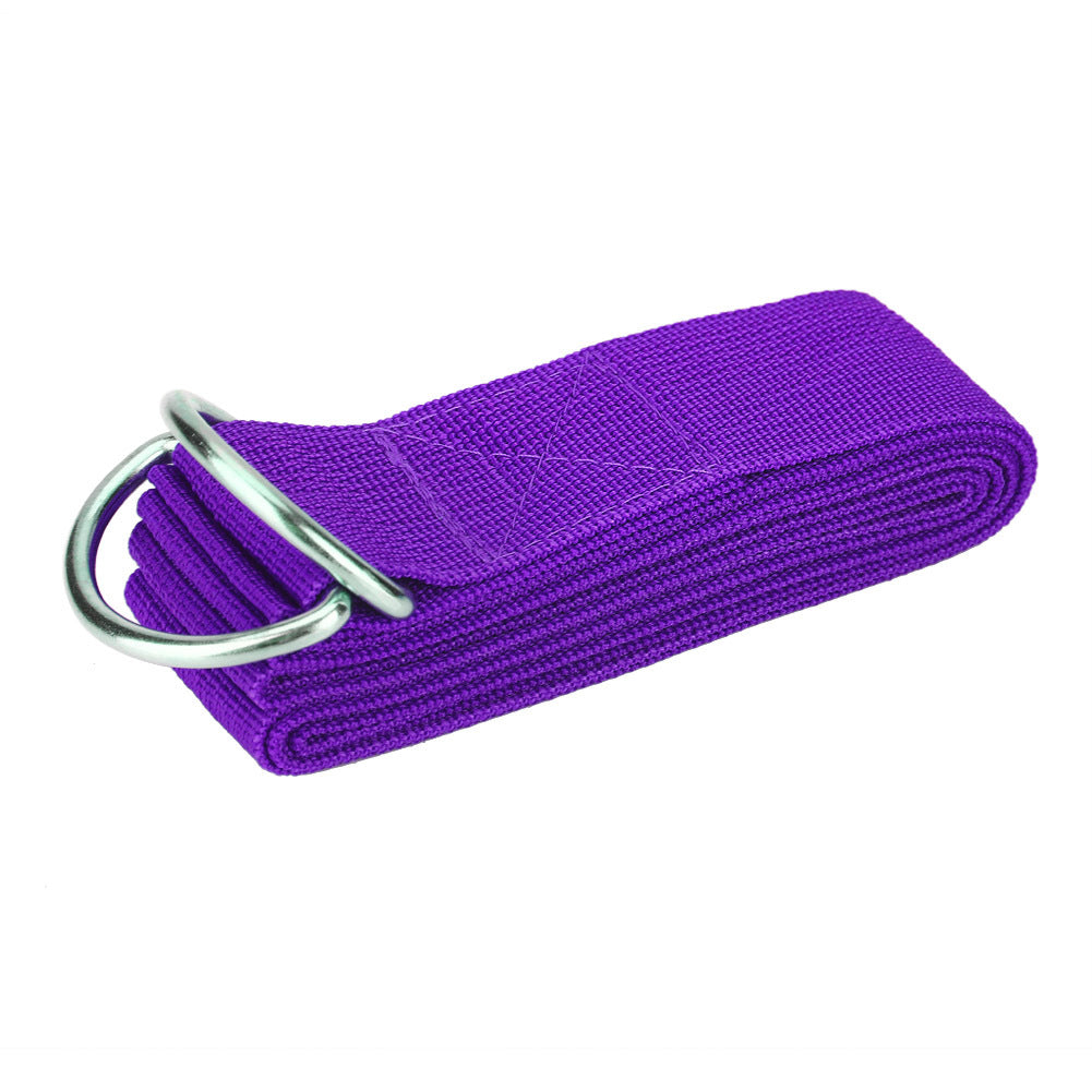 Adjustable Stretch Strap D Ring Belts Gym Waist Leg Fitness Sports Yoga Belt (Purple)