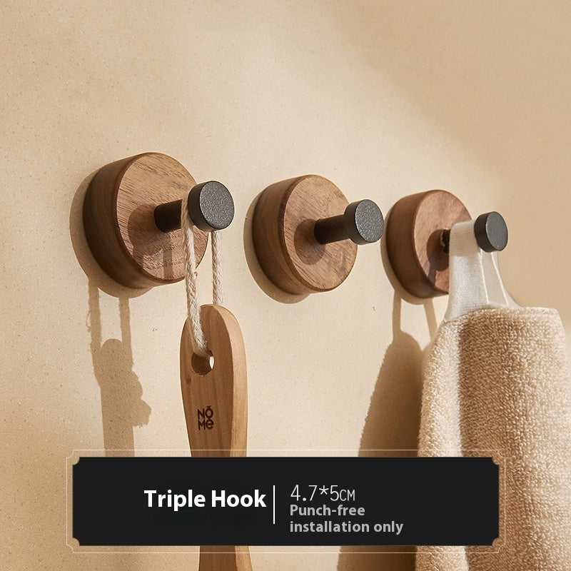 Household Portable Non Perforated Black Walnut Hook