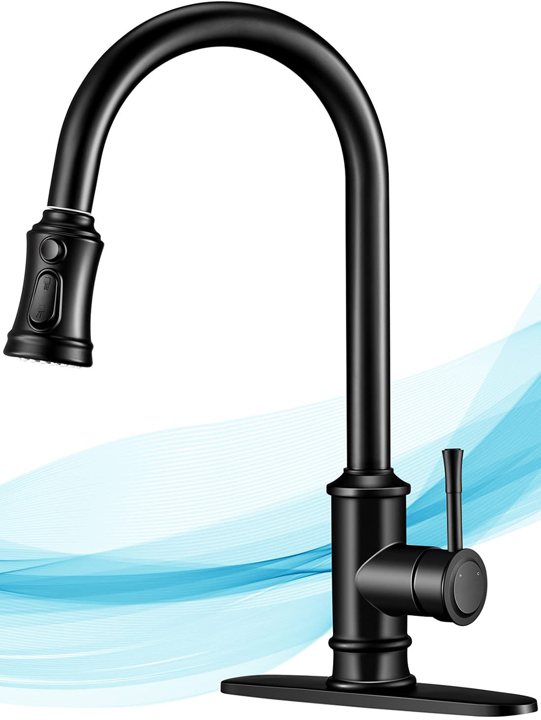 Kitchen Faucet - Spring Kitchen Sink Faucet With 3 Modes Pull Sprayer - Cannot Be Shipped On Weekends, Please Place Your Order With Caution