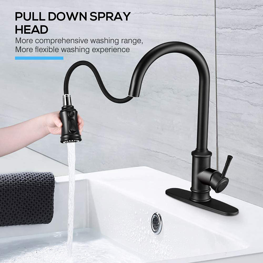 Kitchen Faucet - Spring Kitchen Sink Faucet With 3 Modes Pull Sprayer - Cannot Be Shipped On Weekends, Please Place Your Order With Caution