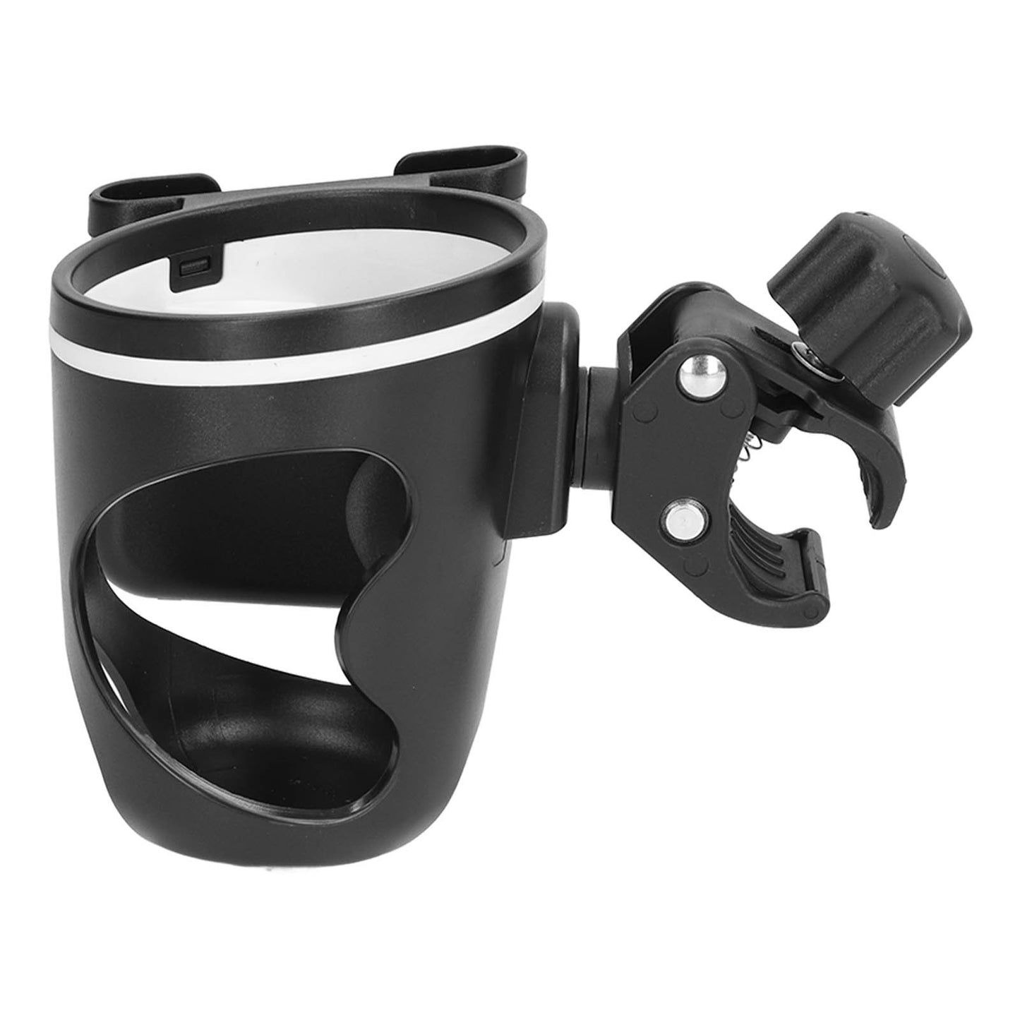 Baby Stroller Cup Holder Prevent Slipping Adjustable 360 Degree Rotating Universal 2 in 1 Stroller Drink Rack with Clip