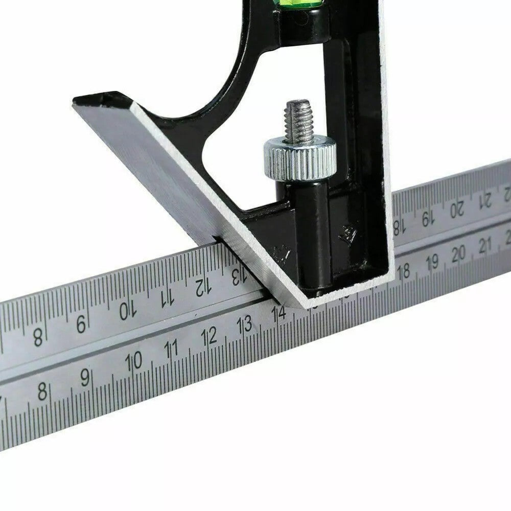 300mm 12  Adjustable Engineers Combination Try Square Set Right Angle Ruler UK