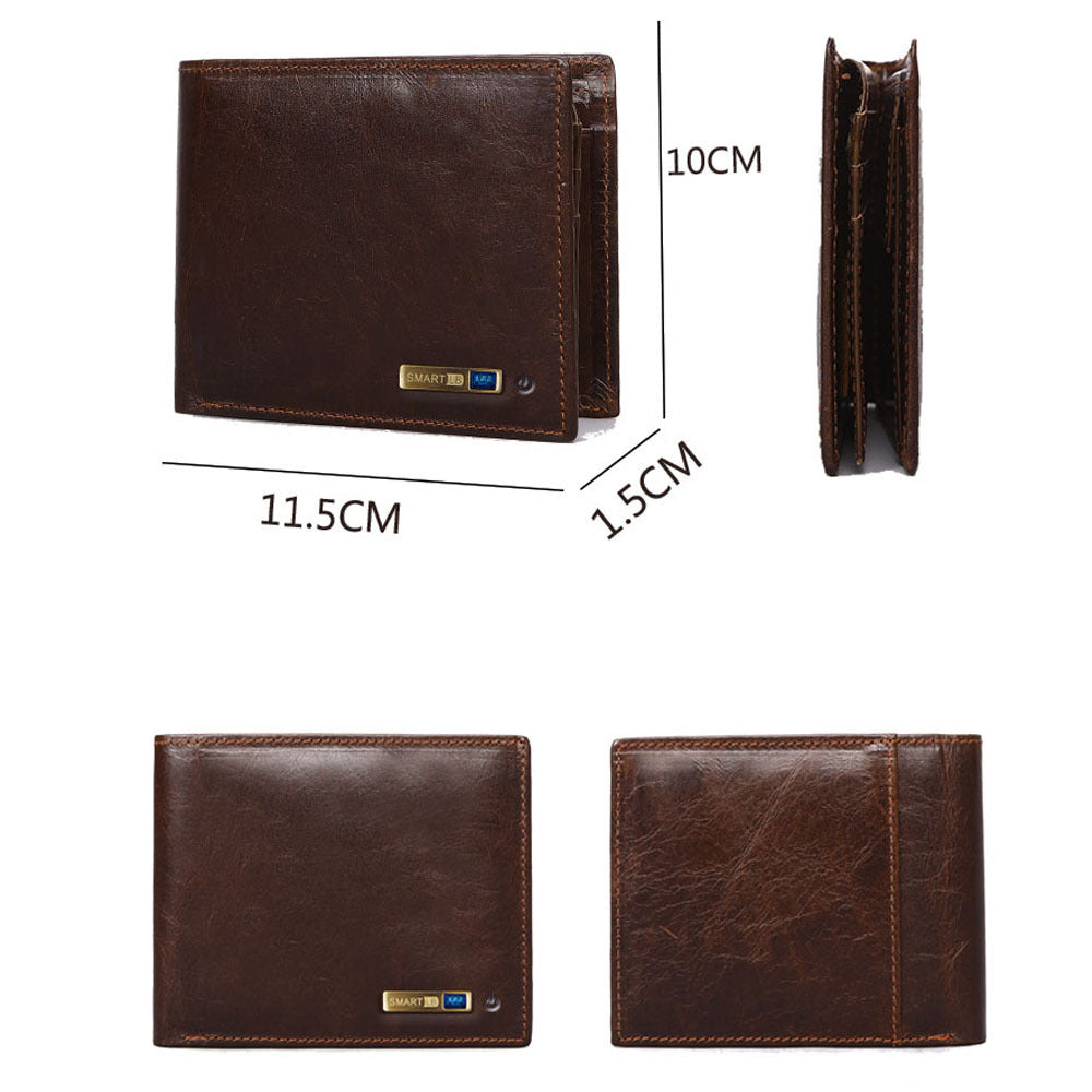 Compatible with Apple , Men's Wallet Anti-lost Leather Short Wallet Multifunction Card Case