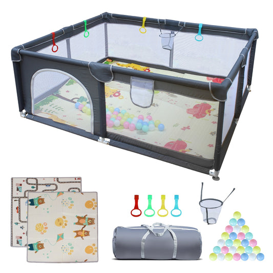 71x59 Baby Playard, Removable Cloth Playpen For IndoorOutdoor Child Care